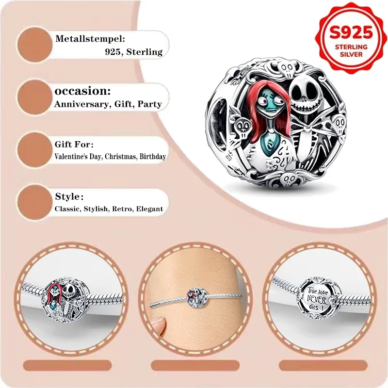 2025 Disney Nightmare Before Christmas 925 Silver Charms Beads Fit Original Women Bracelet Silver Pendant Jewelry Hot Sale Gift
2025 Disney Nightmare Before Christmas 925 Silver Charms Beads Fit Original Women Bracelet Silver Pendant Jewelry Hot Sale Gift