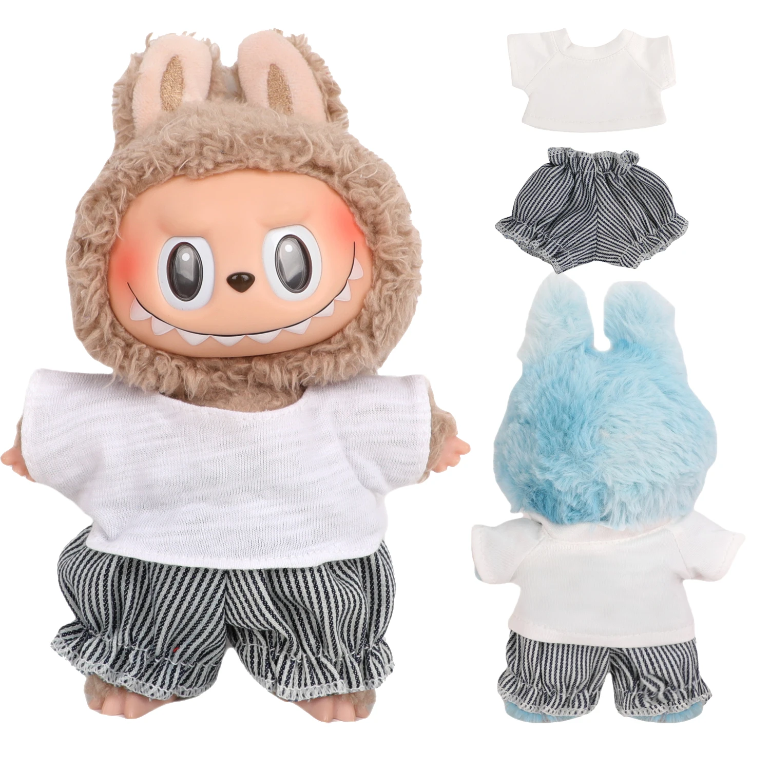 Clolthes Set For 17cm Labubu Dolls Short sleeved+striped pants Clothing Suit Outfit For V1 V2 Labubu Girl Dolls Cotton Toy Gift
Clolthes Set For 17cm Labubu Dolls Short sleeved+striped pants Clothing Suit Outfit For V1 V2 Labubu Girl Dolls Cotton Toy Gift