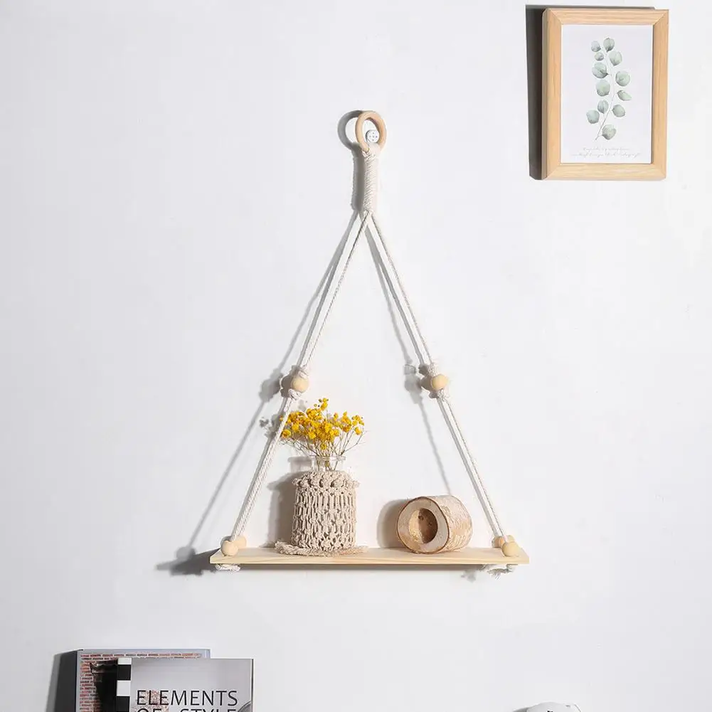 Tapestry Rack Hand-woven Cotton Rope Shelf Bohemian Style Wood Wall Shelf with Beads Rustic Floating Shelf for Bedroom Room
Tapestry Rack Hand-woven Cotton Rope Shelf Bohemian Style Wood Wall Shelf with Beads Rustic Floating Shelf for Bedroom Room