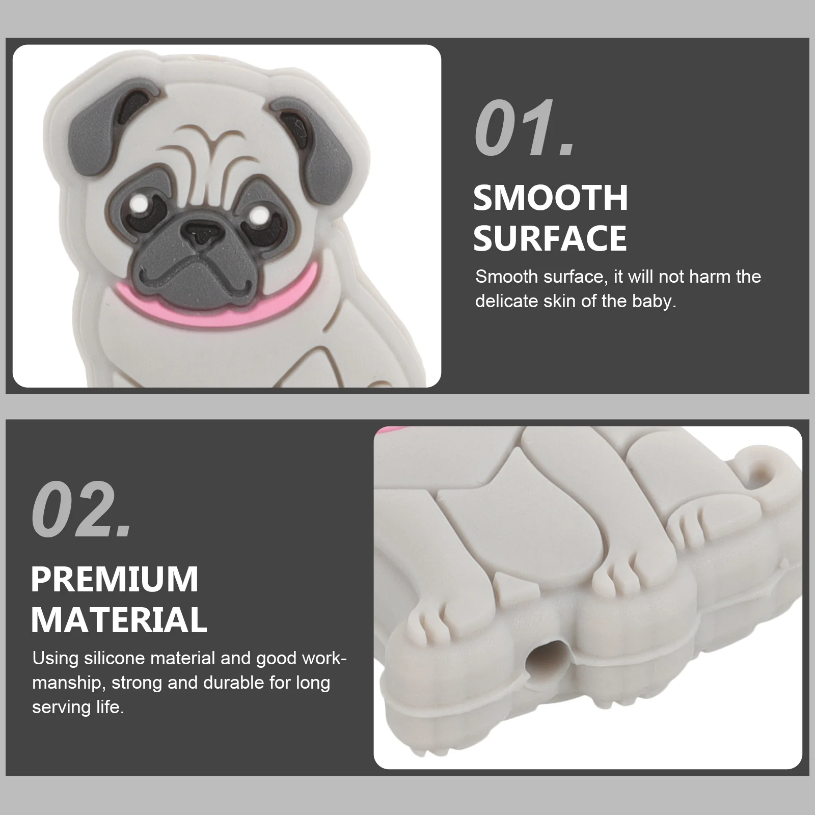 10 Pcs Silicone Pug Beads Animal Animals Puppy Beads Bulk for Jewelry Making Pacifier Molar Dog
10 Pcs Silicone Pug Beads Animal Animals Puppy Beads Bulk for Jewelry Making Pacifier Molar Dog
