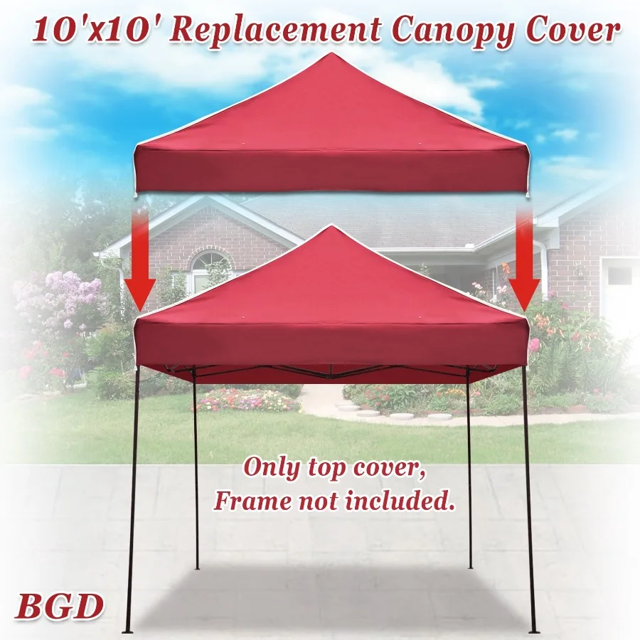 Ez pop Up Instant Canopy 10'X10' Replacement Top Gazebo EZ Canopy Cover Only Patio Pavilion Sunshade Polyester-Burgundy
Ez pop Up Instant Canopy 10'X10' Replacement Top Gazebo EZ Canopy Cover Only Patio Pavilion Sunshade Polyester-Burgundy