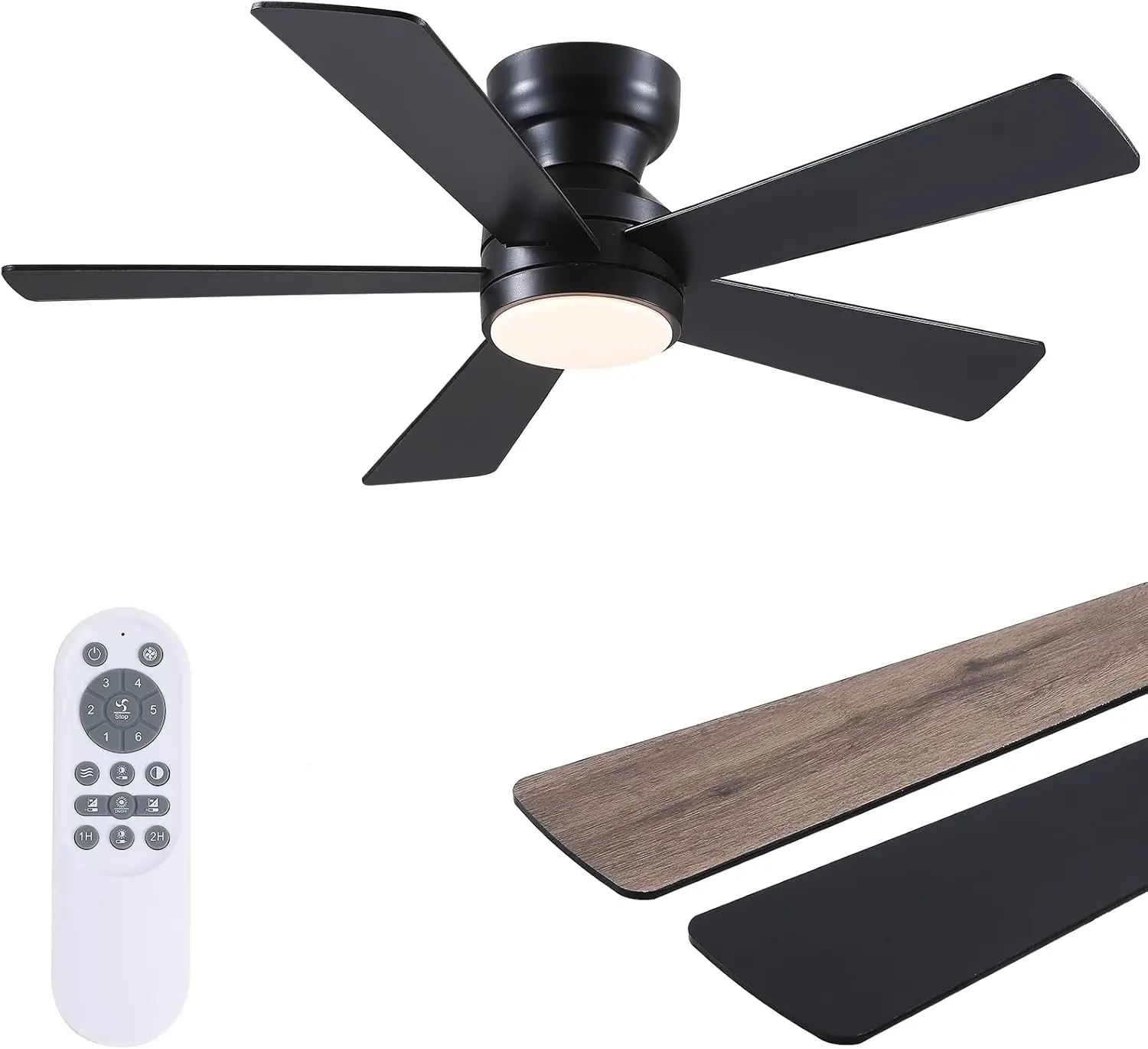 46" Flush Mount Ceiling Fan with Lights and Remote, 3CCT Dimmable LED, 6 Speeds & 2H Timer for Bedroom
46" Flush Mount Ceiling Fan with Lights and Remote, 3CCT Dimmable LED, 6 Speeds & 2H Timer for Bedroom