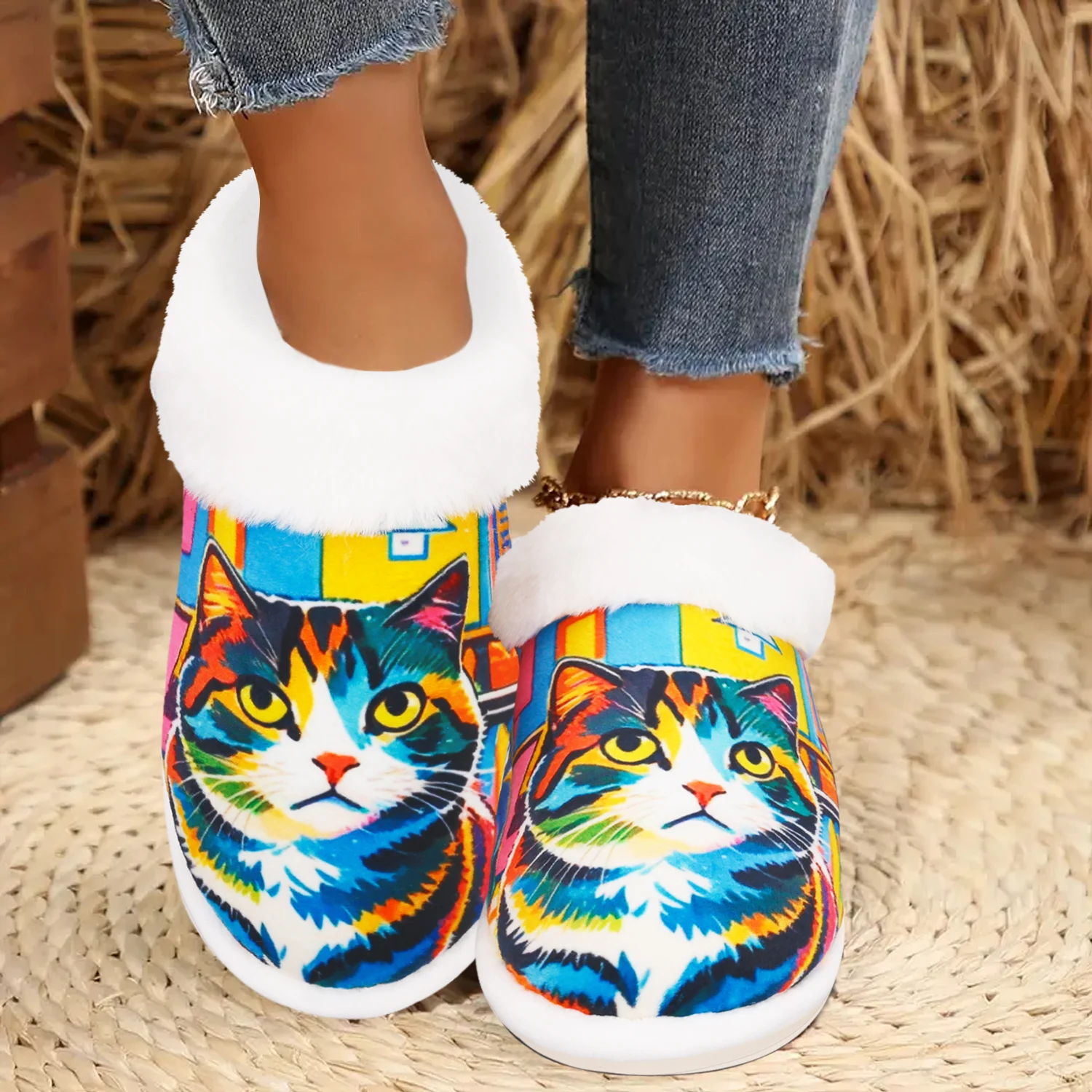 Colored Cat Gifts For Cat Lover,Indoor/Outdoor Slippers,Soft Memory Foam House slippers,Comfy Fuzzy House Shoes,Rubber Non-Slip
Colored Cat Gifts For Cat Lover,Indoor/Outdoor Slippers,Soft Memory Foam House slippers,Comfy Fuzzy House Shoes,Rubber Non-Slip