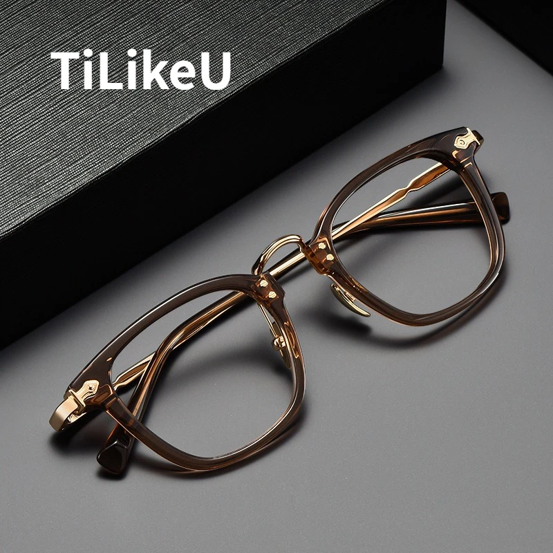Vintage Brown Acetate Eyeglasses Frame Men and Women Ultra-light Pure Titanium Round Glasses Eyewear Retro Square Eyeglass Frame
Vintage Brown Acetate Eyeglasses Frame Men and Women Ultra-light Pure Titanium Round Glasses Eyewear Retro Square Eyeglass Frame