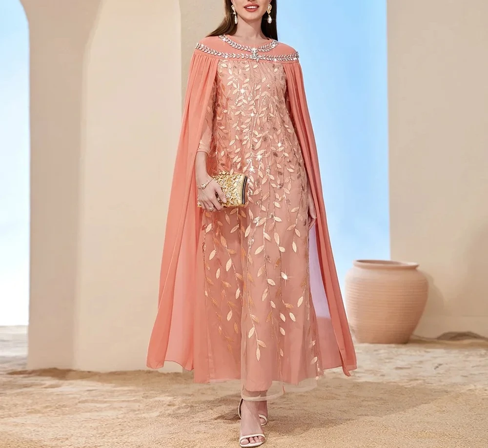 Diamonds Embroidered Dubai Turkey Women Cloak Maxi Dress Cape Evening Party Gown Jalabiya Kaftan Muslim Eid Ramadan Abayas Robe
Diamonds Embroidered Dubai Turkey Women Cloak Maxi Dress Cape Evening Party Gown Jalabiya Kaftan Muslim Eid Ramadan Abayas Robe