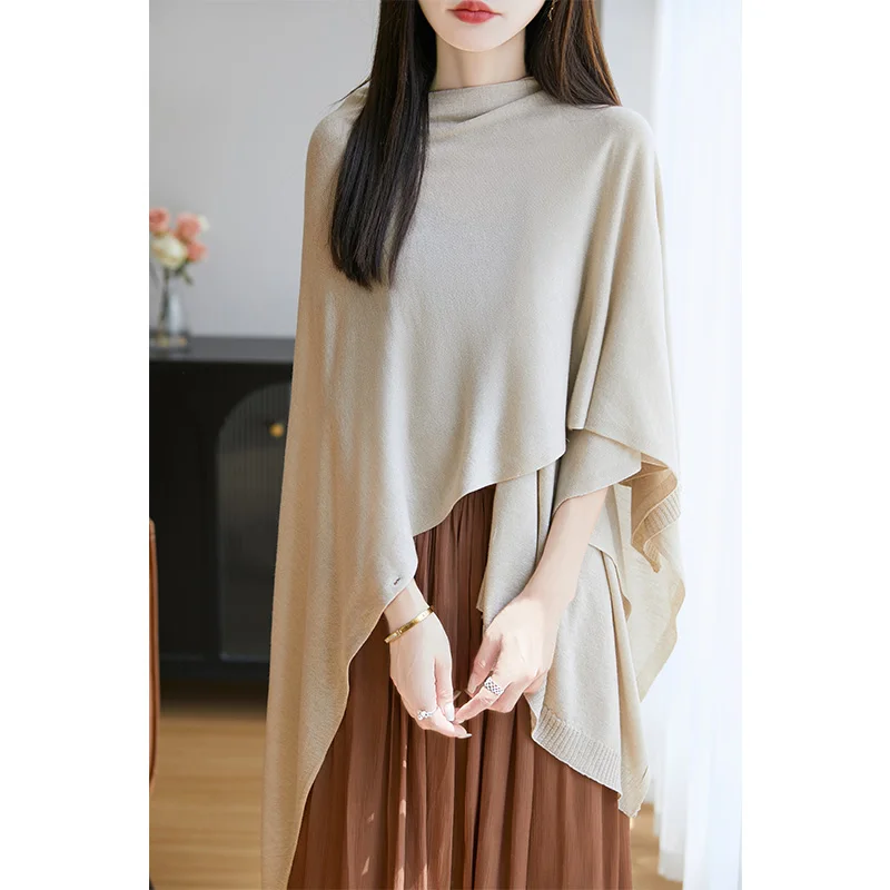 High-quality imitation wool blend shawl, solid-color cape knitted sweater, women's cardigan, summer thin sun protection shawl
High-quality imitation wool blend shawl, solid-color cape knitted sweater, women's cardigan, summer thin sun protection shawl