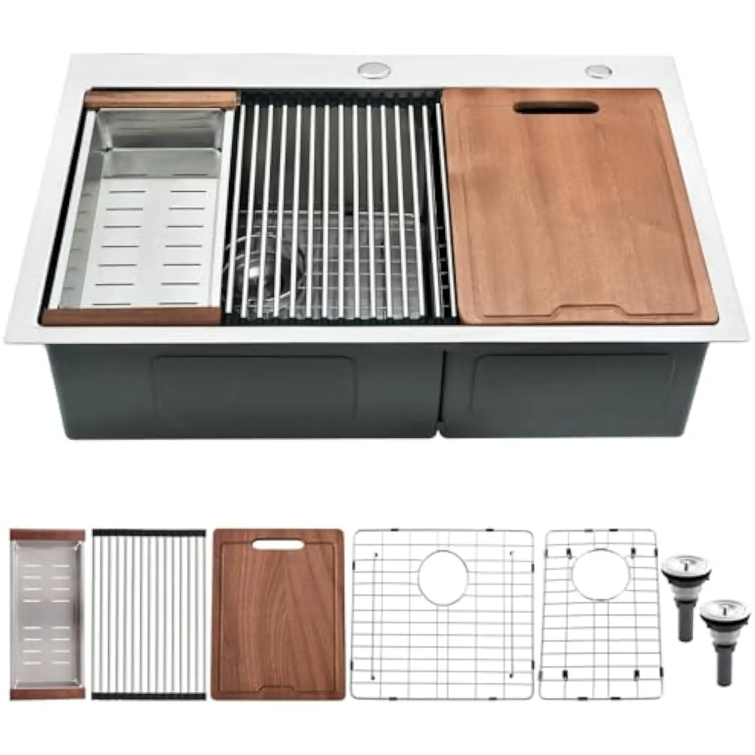 33 英寸 Kitchen Sink Double Bowl Drop in Workstation, 33X22 Double Bowl Drop in Kitchen Sink Workstation 16 Gauge 60/40 Low Div
33 英寸 Kitchen Sink Double Bowl Drop in Workstation, 33X22 Double Bowl Drop in Kitchen Sink Workstation 16 Gauge 60/40 Low Div