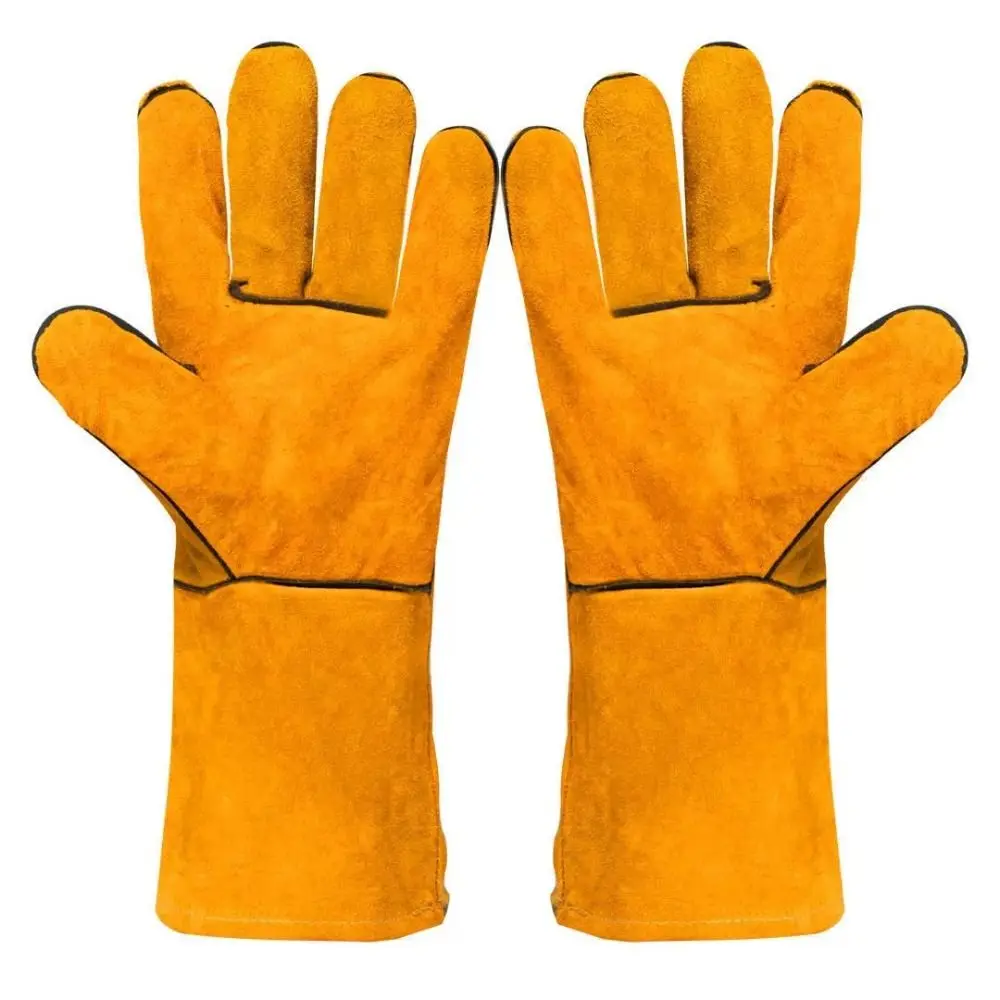 New Cowhide Welding Work Gloves Flame-retardant Heat-proof Soldering Gloves Yellow Welding Gloves
New Cowhide Welding Work Gloves Flame-retardant Heat-proof Soldering Gloves Yellow Welding Gloves