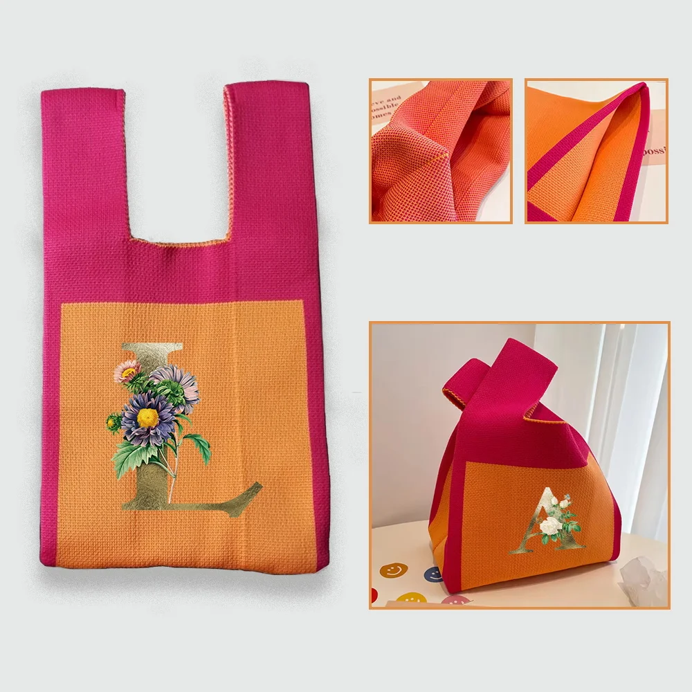 Tote Bags Knit Handbag Wrist Large Capacity Handbags Woven Knot Storage Bag Pouch Portable Purse Golden Flower Letter Series
Tote Bags Knit Handbag Wrist Large Capacity Handbags Woven Knot Storage Bag Pouch Portable Purse Golden Flower Letter Series