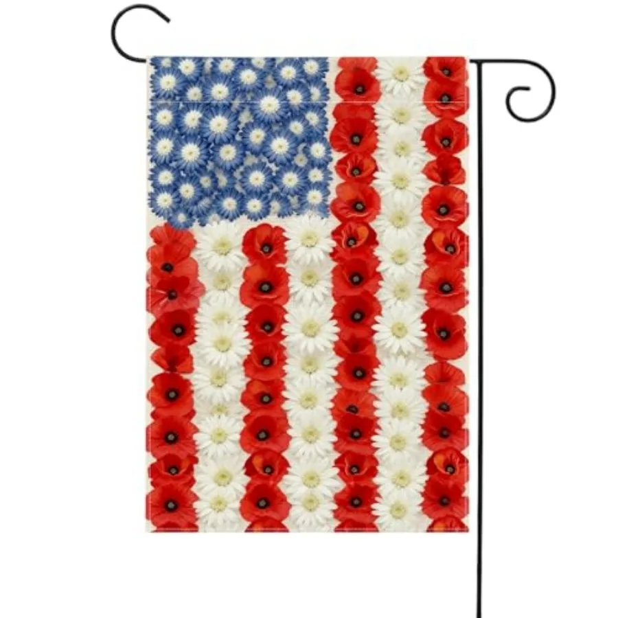 of Garden Flag 12x18 Double Sided, Patriotic Garden Flag for Outside, Myosotis Poppy Daisy Yard Flags for Memorial Day, Indepen
of Garden Flag 12x18 Double Sided, Patriotic Garden Flag for Outside, Myosotis Poppy Daisy Yard Flags for Memorial Day, Indepen
