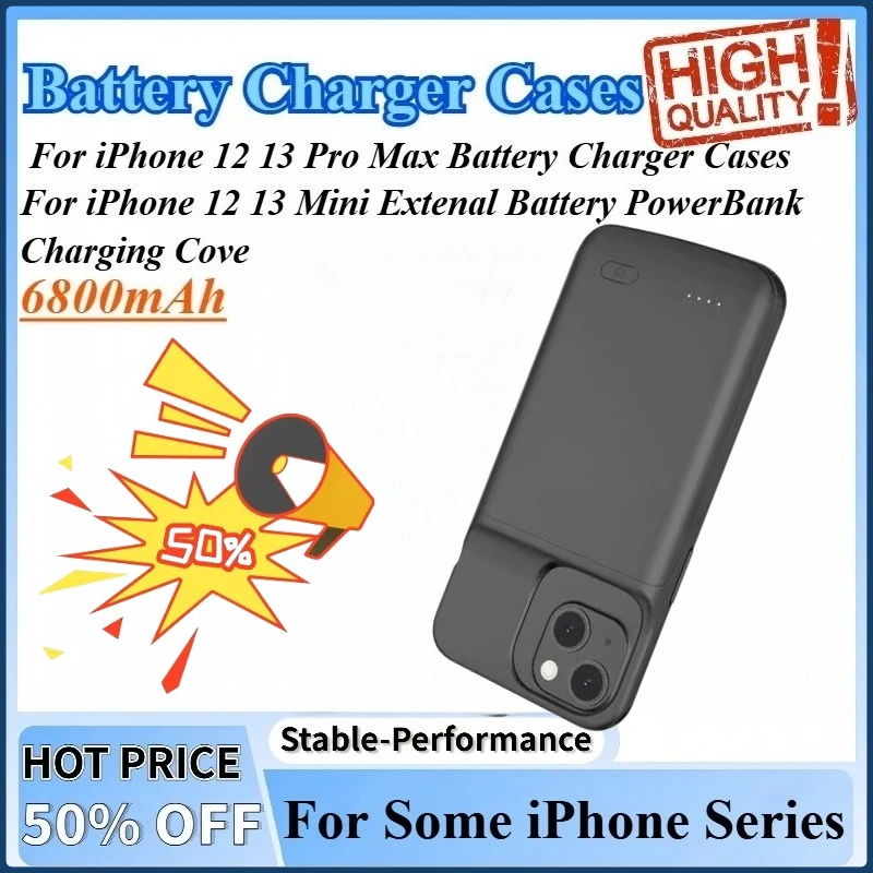 6800mAh Power Bank Case For IPhone 12 13 Mini Battery Charger Cases Extenal Battery For IPhone 12 13 Pro Max PowerBank Charging
6800mAh Power Bank Case For IPhone 12 13 Mini Battery Charger Cases Extenal Battery For IPhone 12 13 Pro Max PowerBank Charging