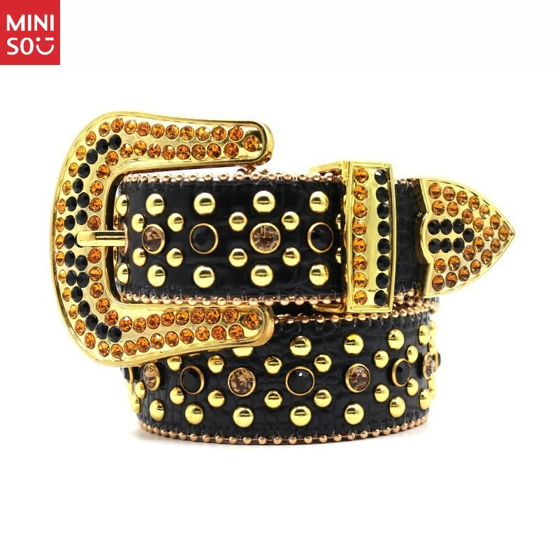 Miniso Unisex Rhinestone Buckle Belt, Punk Hip Hop Waistband, Crystal Studded Jeans Strap
Miniso Unisex Rhinestone Buckle Belt, Punk Hip Hop Waistband, Crystal Studded Jeans Strap