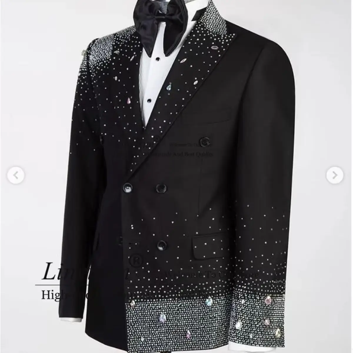 Sparkly Beaded Crystals Men Suits Slim Fit Wedding Groom Tuxedos 2 Pieces Sets Ropa Hombre Customized Slim Fit Terno Masculino
Sparkly Beaded Crystals Men Suits Slim Fit Wedding Groom Tuxedos 2 Pieces Sets Ropa Hombre Customized Slim Fit Terno Masculino