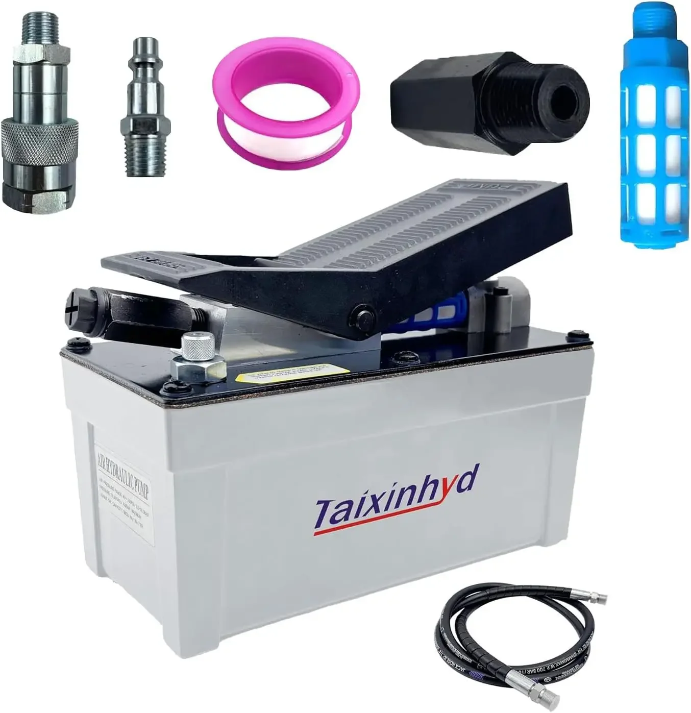 Hydraulic Pump Air Hydraulic Foot Pump Aluminum Tank 98 CU.in 10000 PSI Air Actua Treadle Hydraulic Pump with Pipe, Grey
Hydraulic Pump Air Hydraulic Foot Pump Aluminum Tank 98 CU.in 10000 PSI Air Actua Treadle Hydraulic Pump with Pipe, Grey