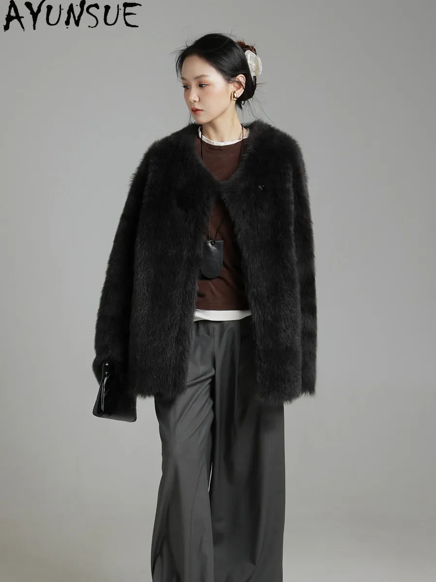 AYUNSUE Natural Sheepskin Fur Coat Women Mid-length Tuscany Real Leather Jacket Winter Womens Clothes New Style Шуба Женская
AYUNSUE Natural Sheepskin Fur Coat Women Mid-length Tuscany Real Leather Jacket Winter Womens Clothes New Style Шуба Женская