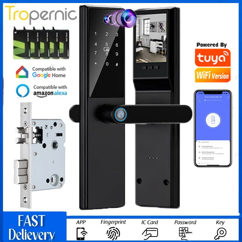 K8 Tuya WIFI Smart Fingerprint Door Lock Digital Electronic Lock with Password/Key/IC Card/ Smartlife/ Tuya APP Unlock
K8 Tuya WIFI Smart Fingerprint Door Lock Digital Electronic Lock with Password/Key/IC Card/ Smartlife/ Tuya APP Unlock