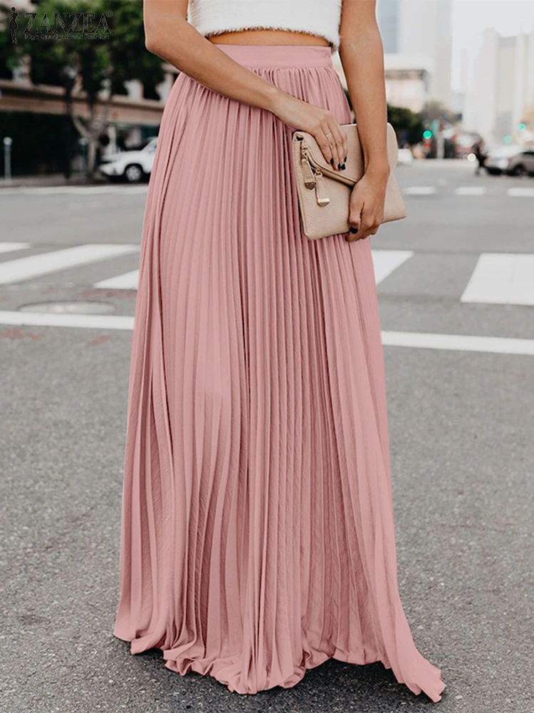 ZANZEA 2025 Summer Maxi Skirts Fashion Women High Waist Casual Pleated Skirt Solid Oversized Elegant Office Lady Ruffled Bottoms
ZANZEA 2025 Summer Maxi Skirts Fashion Women High Waist Casual Pleated Skirt Solid Oversized Elegant Office Lady Ruffled Bottoms