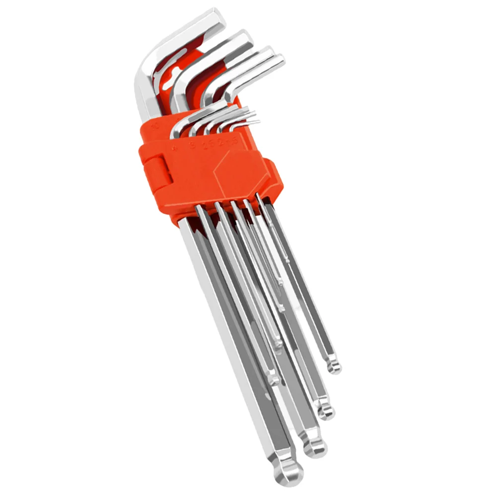 9-Piece Wrench Set Ball Head Hexagon Wrench Small Torque Operation Smooth And Flat Appearance Galvanized Finish
9-Piece Wrench Set Ball Head Hexagon Wrench Small Torque Operation Smooth And Flat Appearance Galvanized Finish