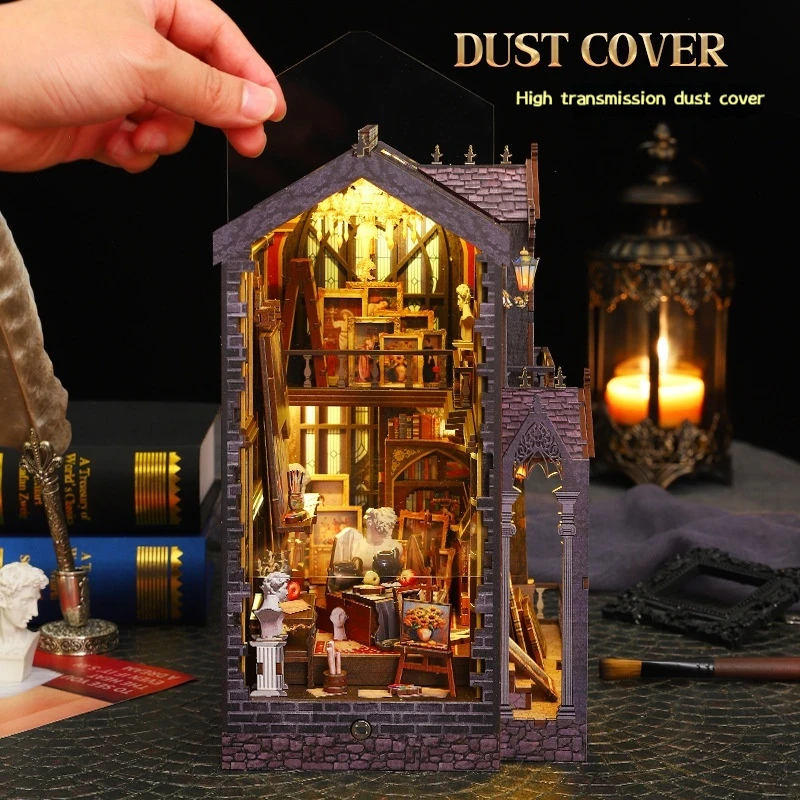 Diy Wooden Book Nook Kit Wonderful Studio Doll House 3d Bookend Kit Bookshelf Insert Decor Assembly Puzzled Building Model Gifts 
Diy Wooden Book Nook Kit Wonderful Studio Doll House 3d Bookend Kit Bookshelf Insert Decor Assembly Puzzled Building Model Gifts