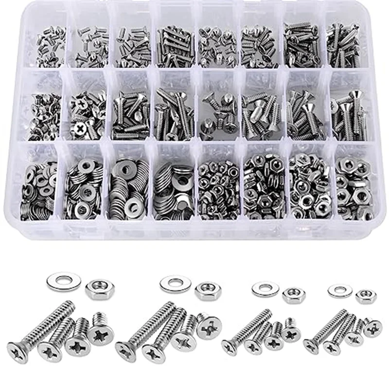 -ABKM 900PCS Nuts And Bolts Assortment Kit For Home Projects Stainless Steel Machine Screws Assortment Kit
-ABKM 900PCS Nuts And Bolts Assortment Kit For Home Projects Stainless Steel Machine Screws Assortment Kit