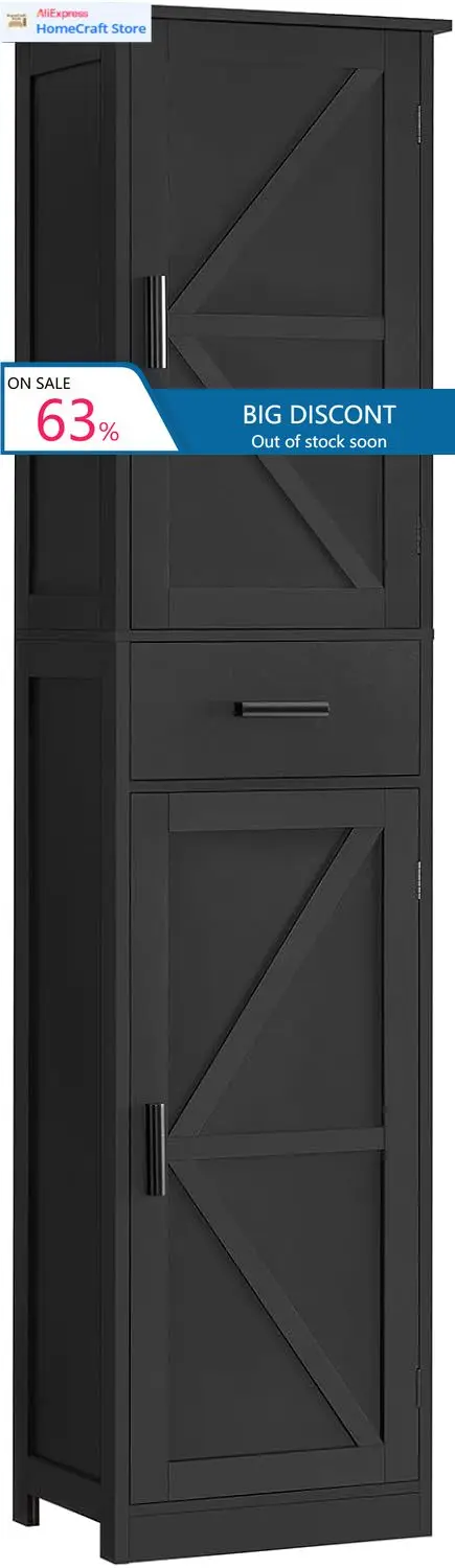 Tall Black Storage Cabinet With 6 Shelves Drawer Adjustable Shelves For Bathroom Living Room Home Office
Tall Black Storage Cabinet With 6 Shelves Drawer Adjustable Shelves For Bathroom Living Room Home Office