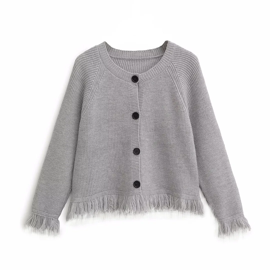 Korejepo European American Style Fashion Round Neck Button Decoration Long Sleeved Tassel Edge Cardigan Jacket
Korejepo European American Style Fashion Round Neck Button Decoration Long Sleeved Tassel Edge Cardigan Jacket