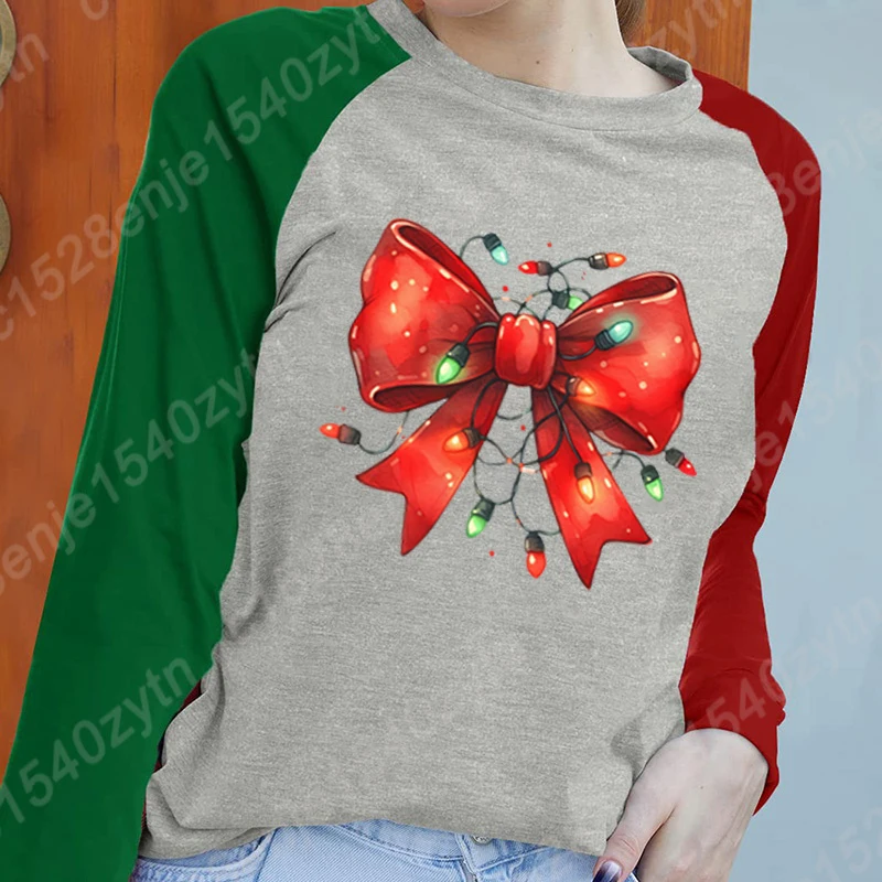 Christmas Light Bow Print Long Sleeves Tee Shirt Women Casual Loose Sweatshirts Autumn Winter Tops Comfy Fashion Pullovers S-XXL
Christmas Light Bow Print Long Sleeves Tee Shirt Women Casual Loose Sweatshirts Autumn Winter Tops Comfy Fashion Pullovers S-XXL
