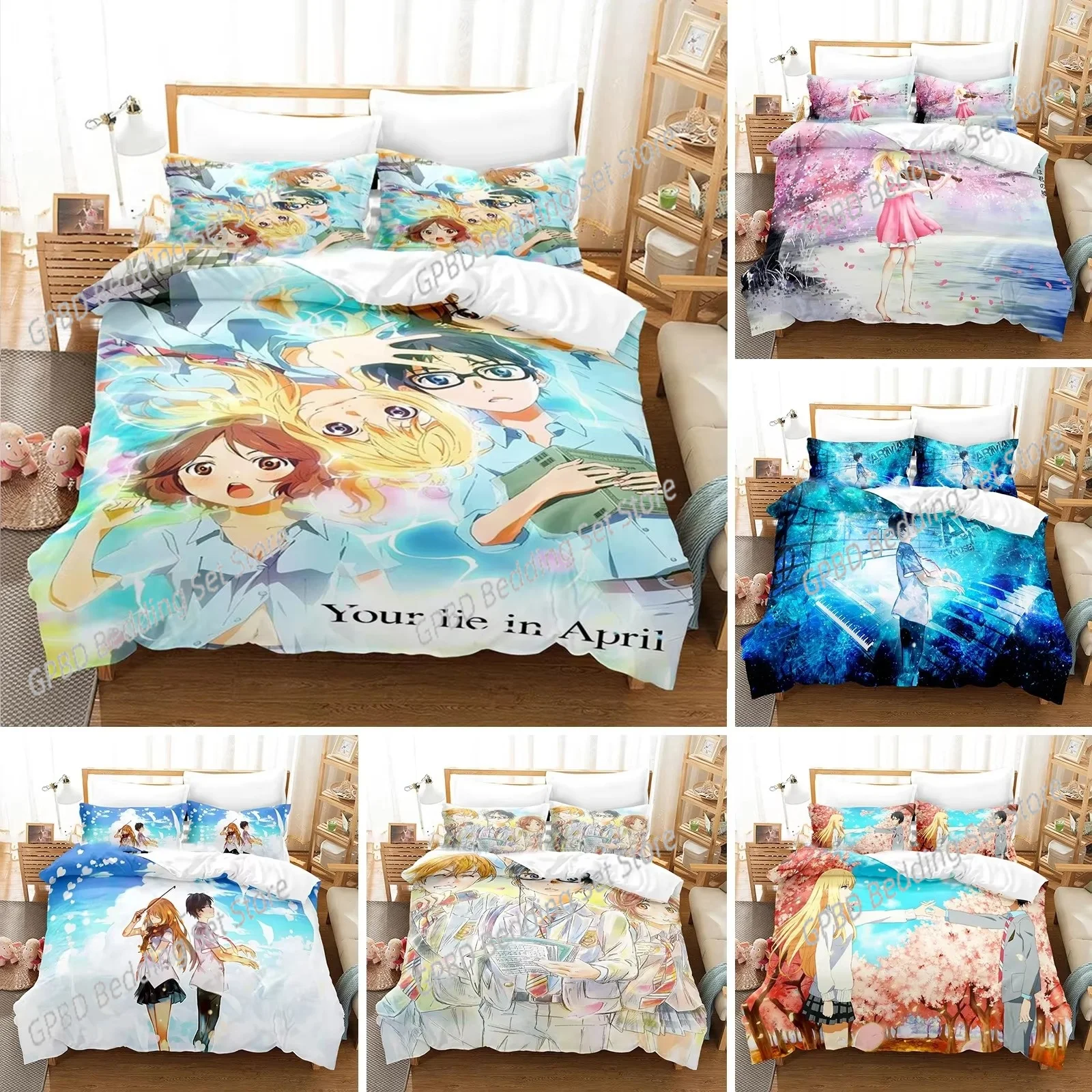 Anime Your Lie in April Bedding Set Kaori Miyazono Duvet Cover Bedroom Comforter Twin King Size Quilt Cover Home Textile
Anime Your Lie in April Bedding Set Kaori Miyazono Duvet Cover Bedroom Comforter Twin King Size Quilt Cover Home Textile