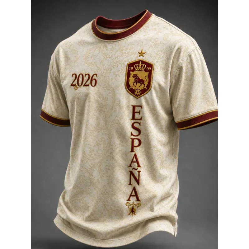 2026 Spain Baroque Damask Soccer T-shirt Oversized Family Matching Mesh Tee Breathable Soft Polyester Vintage Street Fan Merch
2026 Spain Baroque Damask Soccer T-shirt Oversized Family Matching Mesh Tee Breathable Soft Polyester Vintage Street Fan Merch