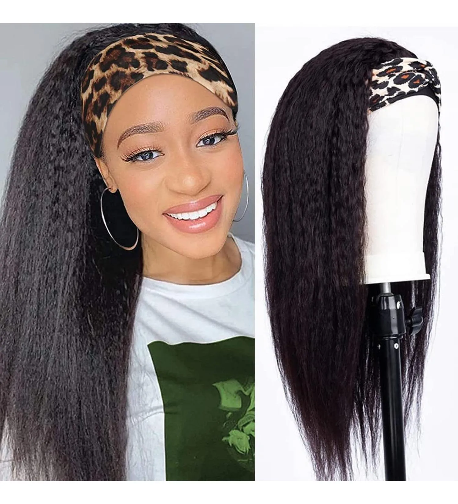 Нескользящий синтетический парик-повязка — прямые волосы «Яки» и кудрявые прямые волосы с естественным объемом, эластичная повязка для идеальной посадки
Нескользящий синтетический парик-повязка — прямые волосы «Яки» и кудрявые прямые волосы с естественным объемом, эластичная повязка для идеальной посадки