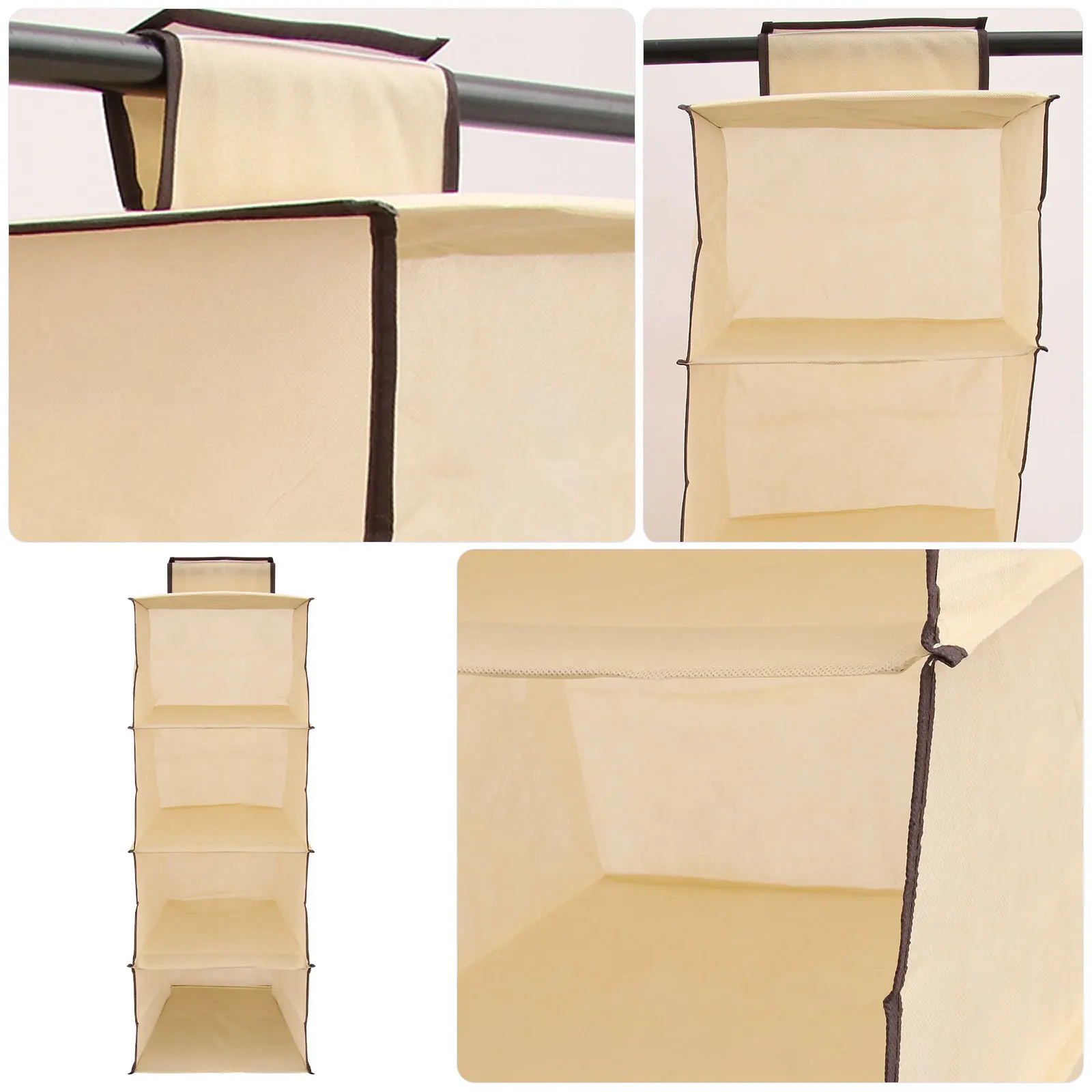 4 Layers Hanging Bag Foldable Non-Woven Fabric Storage Organizer Hanging Pouch Home Wardrobe Beige Clothes Organizer
4 Layers Hanging Bag Foldable Non-Woven Fabric Storage Organizer Hanging Pouch Home Wardrobe Beige Clothes Organizer