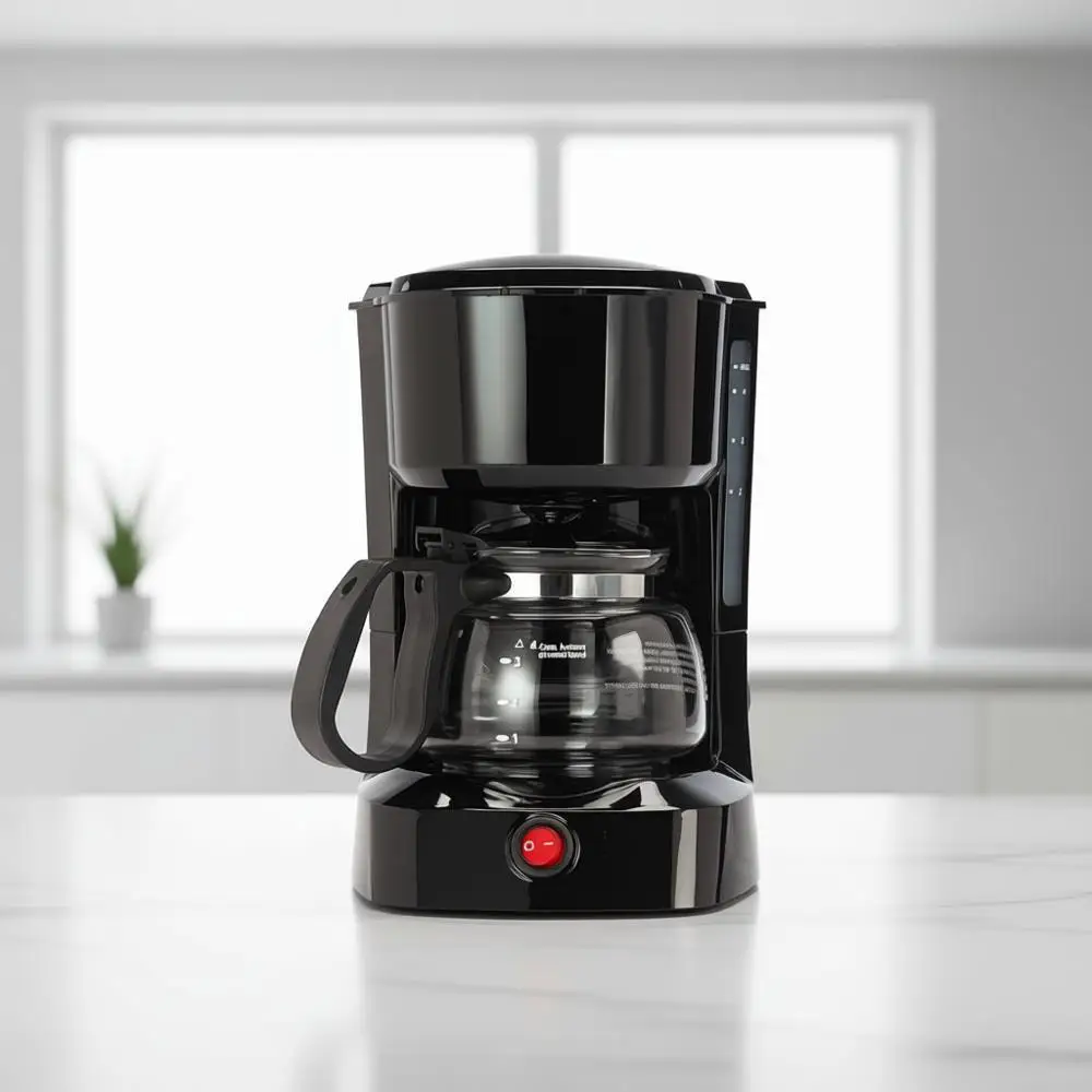 Компактная кофеварка на 4 чашки со светодиодным индикатором, функцией автоматической паузы, защитой от протекания, съемной корзиной для фильтра для офиса/дома
Компактная кофеварка на 4 чашки со светодиодным индикатором, функцией автоматической паузы, защитой от протекания, съемной корзиной для фильтра для офиса/дома