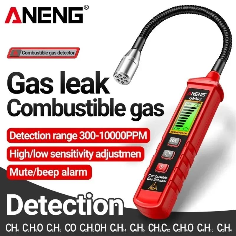 Портативный детектор утечек газа ANENG GN803, тестер метана, анализатор концентрации горючих газов, измеритель утечек газа, инструмент для обнаружения утечек
Портативный детектор утечек газа ANENG GN803, тестер метана, анализатор концентрации горючих газов, измеритель утечек газа, инструмент для обнаружения утечек