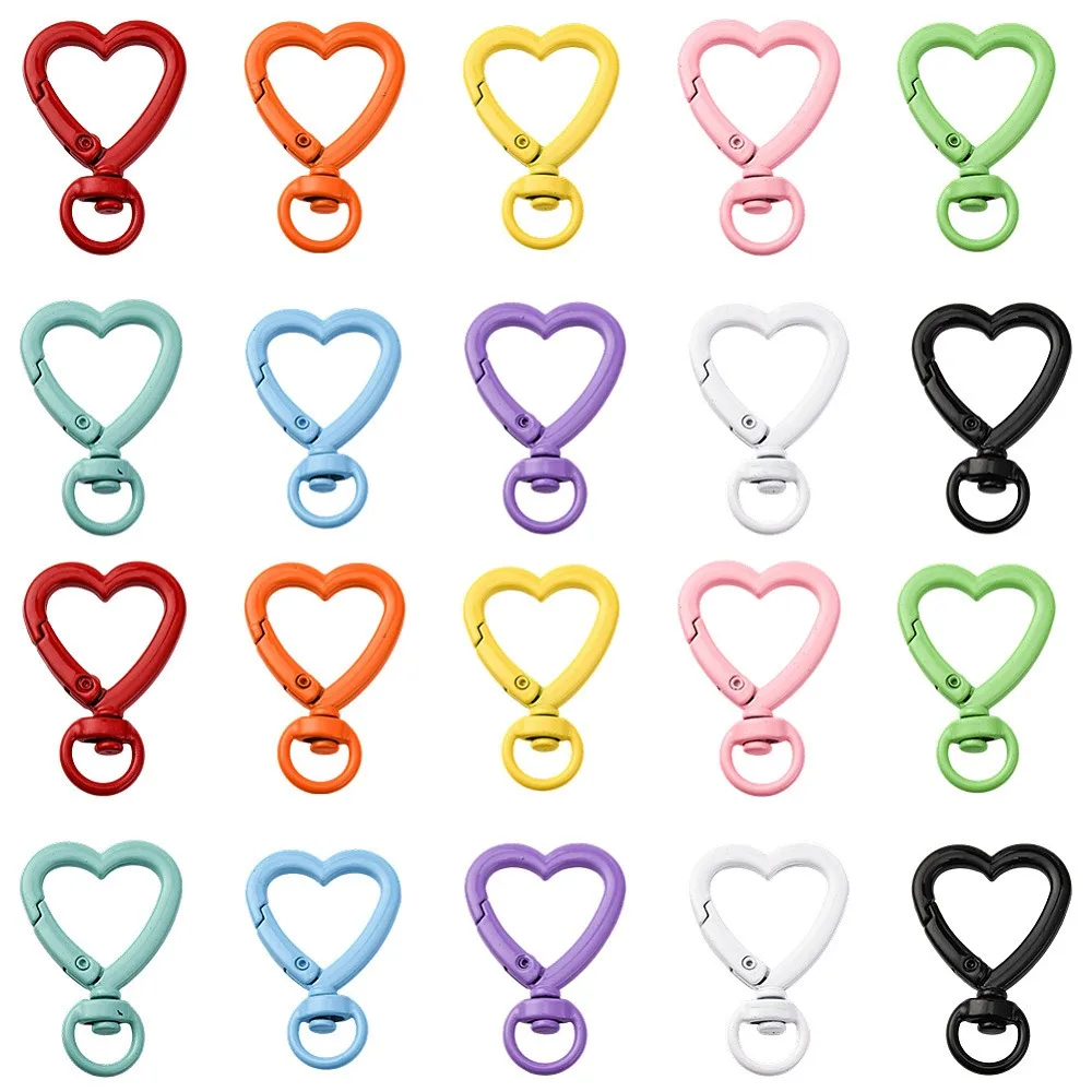 20Pcs 10 Colors Heart Spray Painted Alloy Swivel Clasps Mixed Color 38.5x26.5x5.5mm Hole: 5x8mm 2pcs/color
20Pcs 10 Colors Heart Spray Painted Alloy Swivel Clasps Mixed Color 38.5x26.5x5.5mm Hole: 5x8mm 2pcs/color