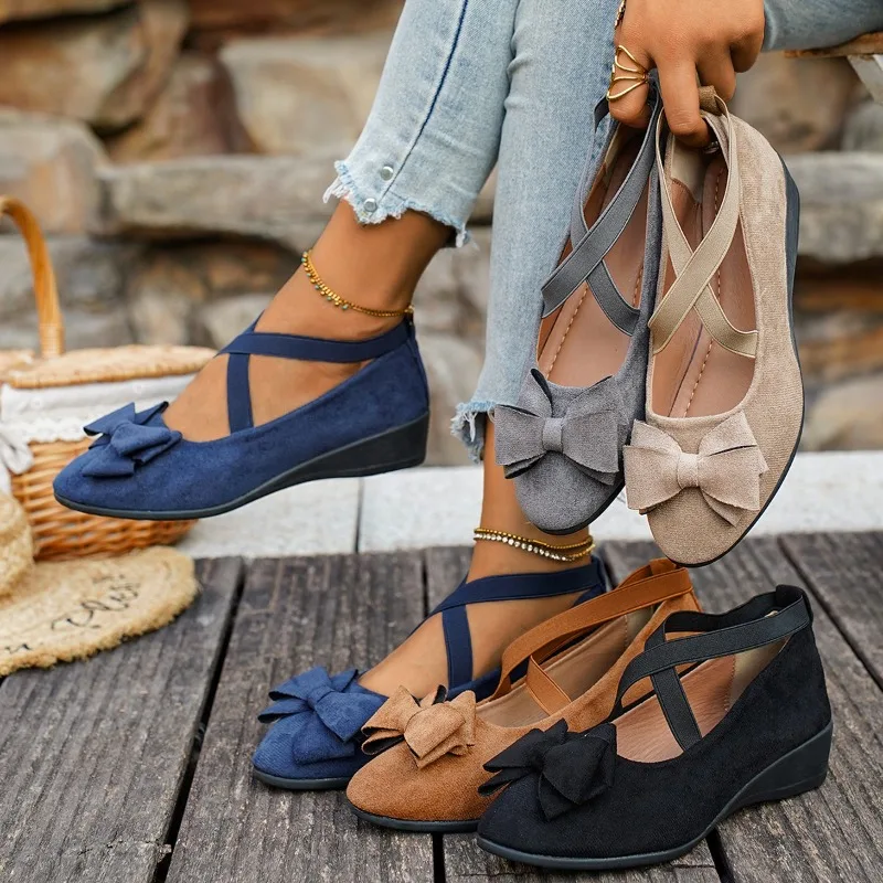 2025 Round Toe Comfortable Casual Bow Solid Color Retro Women's Shoes Shallow Mouth Breathable Light Wedge Platform Shoes
2025 Round Toe Comfortable Casual Bow Solid Color Retro Women's Shoes Shallow Mouth Breathable Light Wedge Platform Shoes