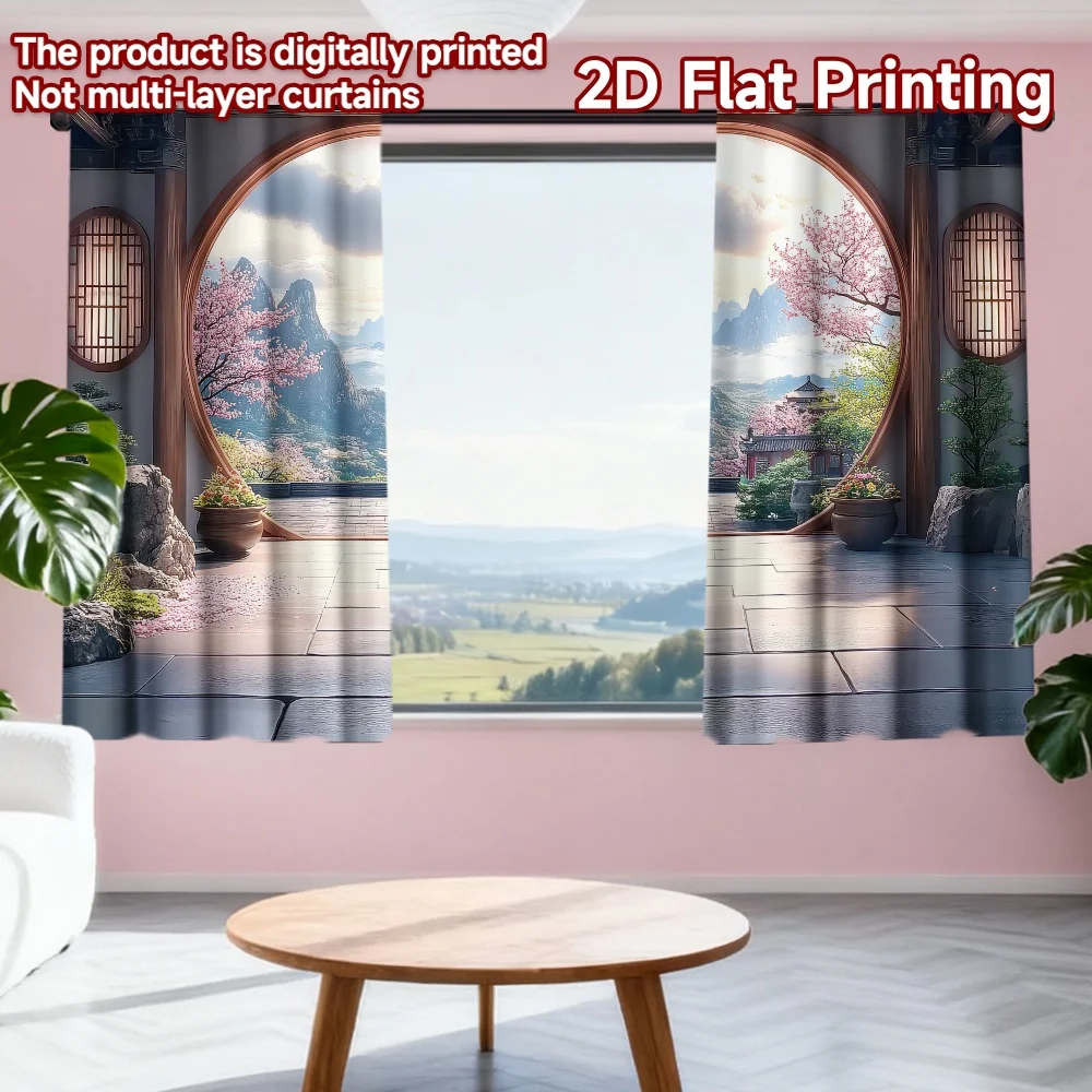 2D flat printing 2pcs Window Curtains Cherry Blossom Mountain View Digital Printed Polyester Drapes Family Party for Indoor
2D flat printing 2pcs Window Curtains Cherry Blossom Mountain View Digital Printed Polyester Drapes Family Party for Indoor
