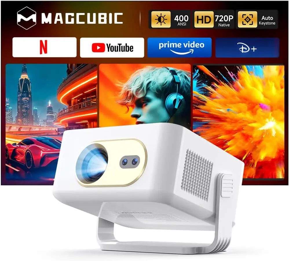 Mini Projector with WiFi Bluetooth, 260 ANSI & 2K Support, Auto Focus Keystone, Portable for Home Outdoor
Mini Projector with WiFi Bluetooth, 260 ANSI & 2K Support, Auto Focus Keystone, Portable for Home Outdoor