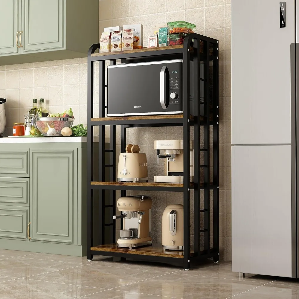 4-Tier Kitchen Baker's Rack with Rolling Wheels, Microwave Oven Cart Stand, Adjustable Utility Shelving Storage Unit
4-Tier Kitchen Baker's Rack with Rolling Wheels, Microwave Oven Cart Stand, Adjustable Utility Shelving Storage Unit
