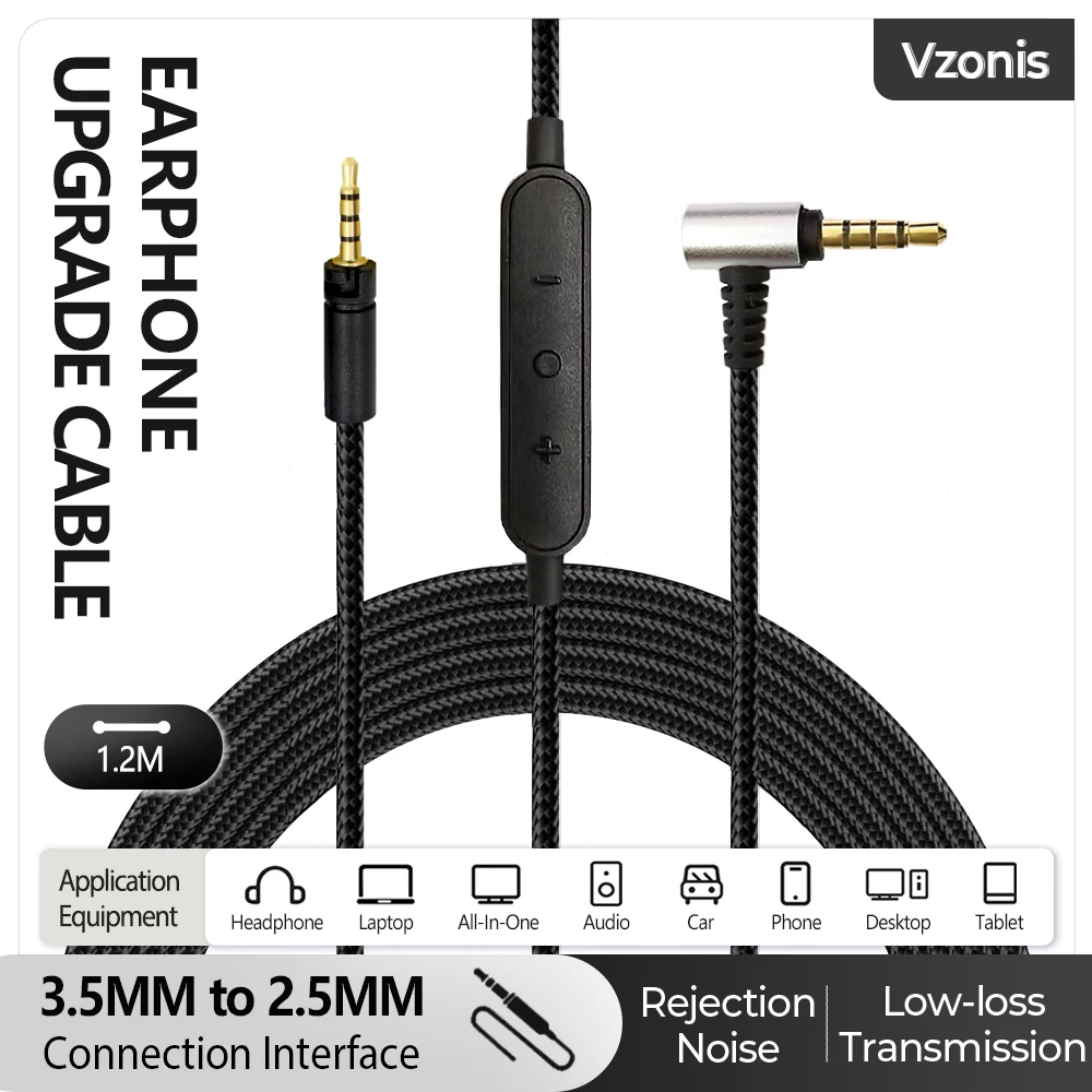 3.5MM to 2.5MM Braided Earphone Upgrade Cable Inline Control Audio Cable for Momentum 1 Momentum 2 and Yuedong Y1 Y2
3.5MM to 2.5MM Braided Earphone Upgrade Cable Inline Control Audio Cable for Momentum 1 Momentum 2 and Yuedong Y1 Y2
