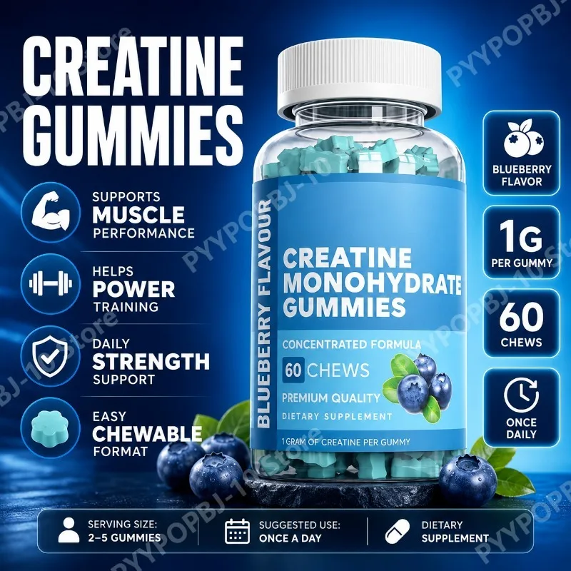 Creatine Monohydrate Gummies 1g Per Gummy Supports Muscle Performance Strength Blueberry Flavor 60 Chews
Creatine Monohydrate Gummies 1g Per Gummy Supports Muscle Performance Strength Blueberry Flavor 60 Chews