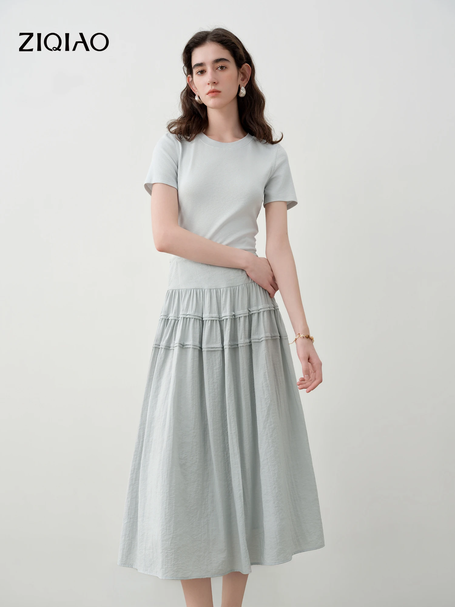 ZIQIAO Women's Draped Collar Blouse Shirts and High-Waisted Skirt Set Summer 2026 New Arrival Two Colors Tops Skirts Separately
ZIQIAO Women's Draped Collar Blouse Shirts and High-Waisted Skirt Set Summer 2026 New Arrival Two Colors Tops Skirts Separately