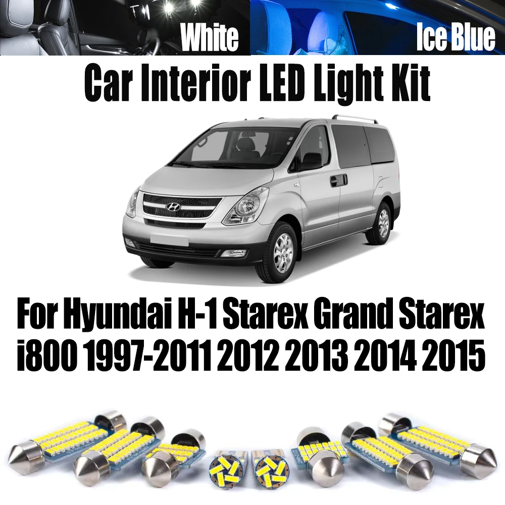 For Hyundai H-1 Starex Grand Starex i800 1997-2011 2012 2013 2014 2015 Ceiling Bulb Canbus LED Interior Dome Map Trunk Light Kit
For Hyundai H-1 Starex Grand Starex i800 1997-2011 2012 2013 2014 2015 Ceiling Bulb Canbus LED Interior Dome Map Trunk Light Kit