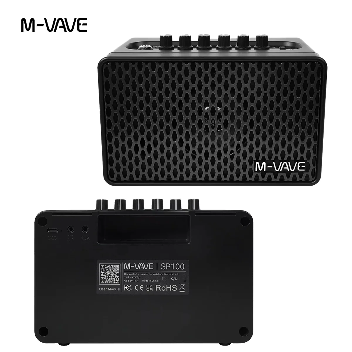 M-VAVE SP100 Black Mini Guitar Amplifier - 8H Battery, OTG Recording, APP Control for Home/Outdoor,Powered with 9 Tones & 6 FX
M-VAVE SP100 Black Mini Guitar Amplifier - 8H Battery, OTG Recording, APP Control for Home/Outdoor,Powered with 9 Tones & 6 FX