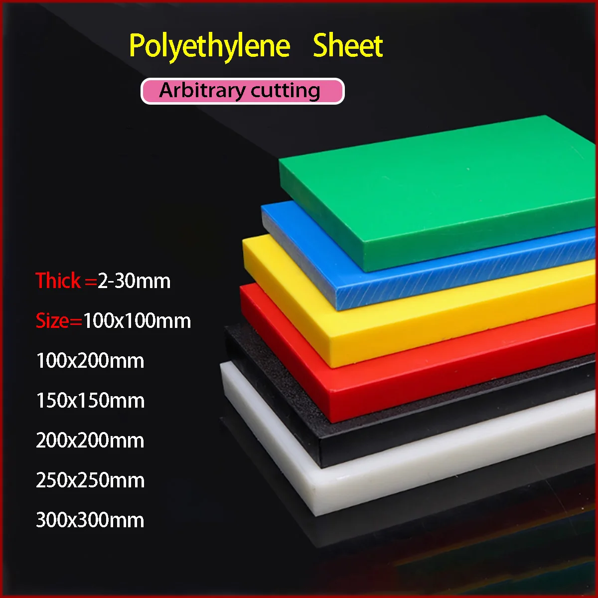 1Pcs THK 2/3/4/5/6/8/10mm Colored Polyethylene Sheet Plastic Board High Temperature PE Plate For CNC Engraving
1Pcs THK 2/3/4/5/6/8/10mm Colored Polyethylene Sheet Plastic Board High Temperature PE Plate For CNC Engraving