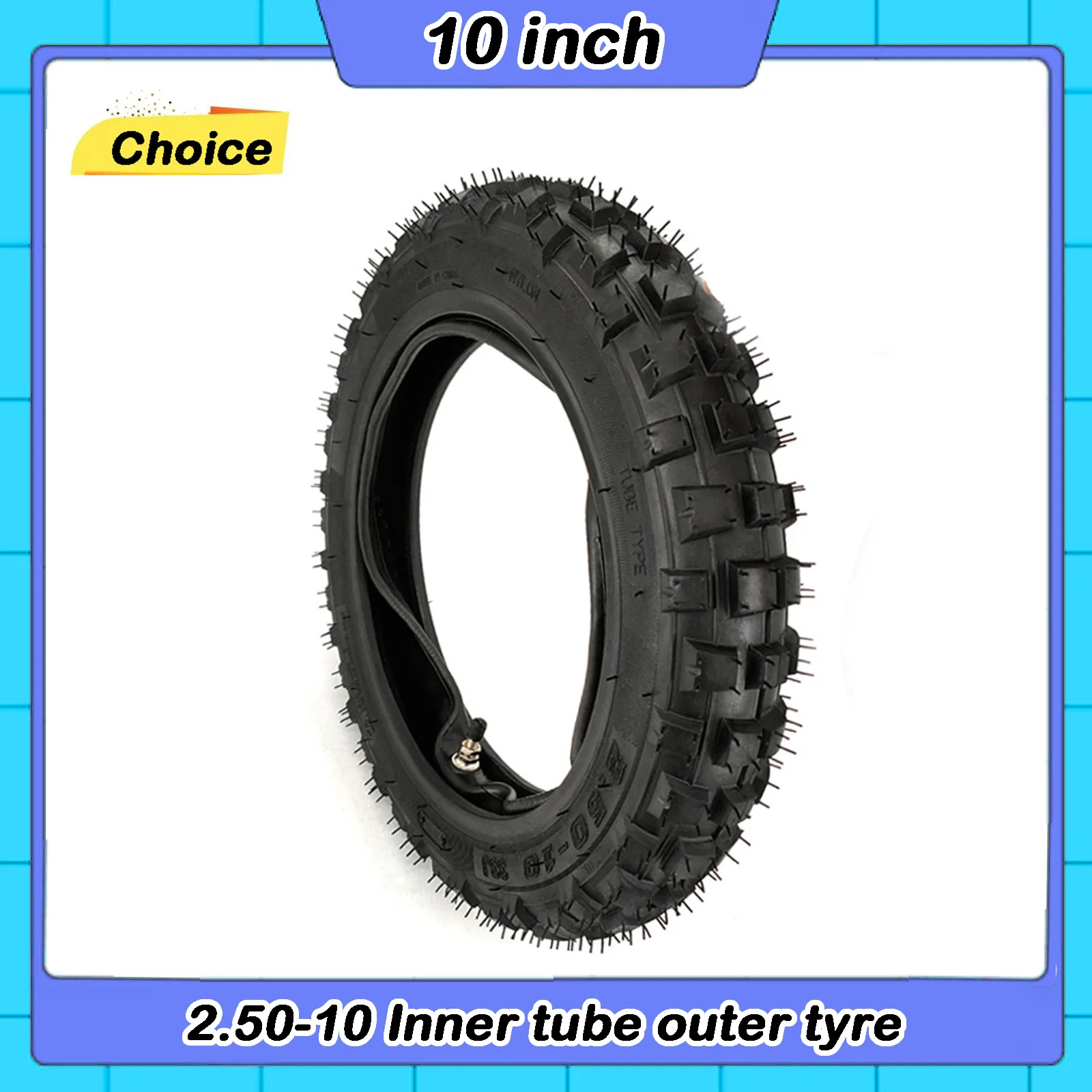 10 inch 2.50-10 Inner tube outer tyre for front or rear tires 10 inch tires motocross motocross pit bike tire
10 inch 2.50-10 Inner tube outer tyre for front or rear tires 10 inch tires motocross motocross pit bike tire