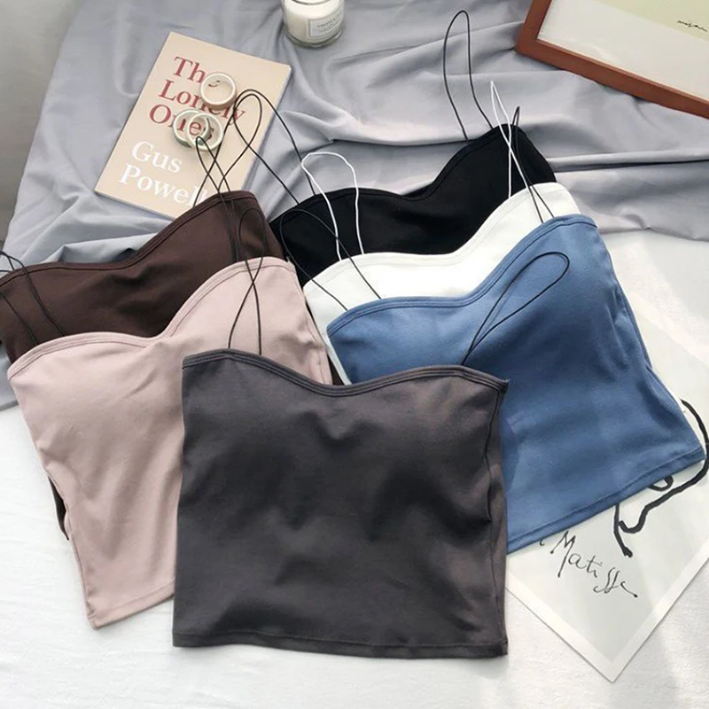 Women Vest Tops Summer Sleeveless Cotton Bustier With Pads Soft Elastic Wear-resistant Vest Crop Top Thin Seamless Bralette
Women Vest Tops Summer Sleeveless Cotton Bustier With Pads Soft Elastic Wear-resistant Vest Crop Top Thin Seamless Bralette
