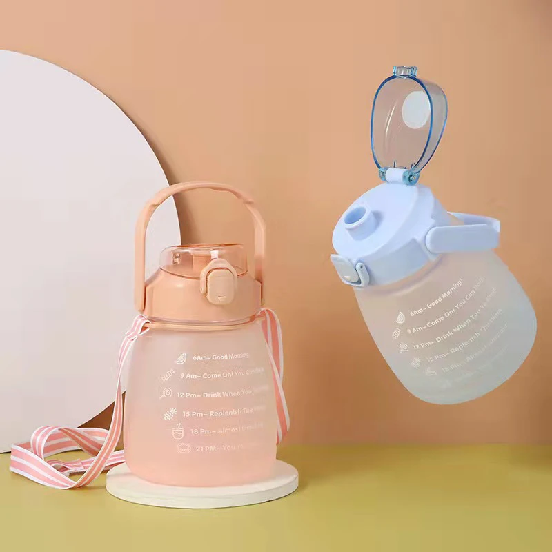 1300ML Water Bottle Plastic Cups with Lid and Straw High Capacity Frosted Carry Strap Fitness Sports Water Bottle Cute Cup
1300ML Water Bottle Plastic Cups with Lid and Straw High Capacity Frosted Carry Strap Fitness Sports Water Bottle Cute Cup