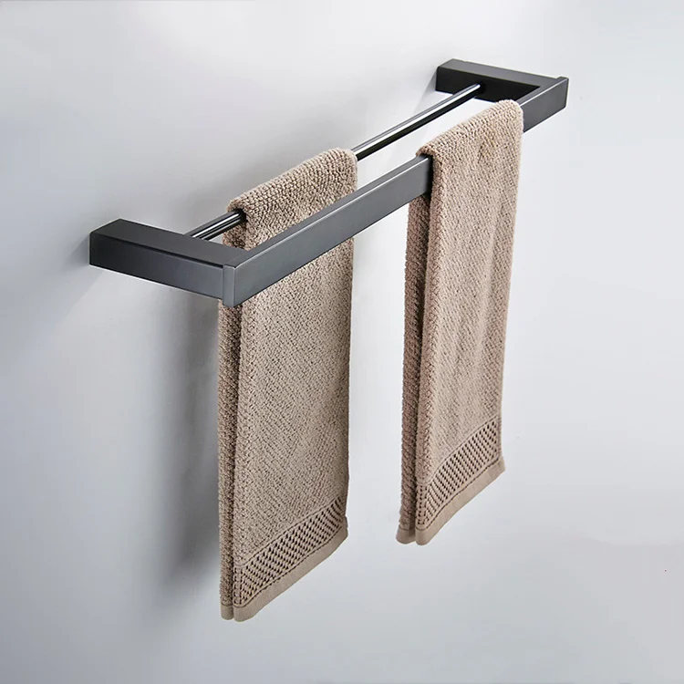 Luxury Hotel Toilet Wall Mounted Brushed Stainless Steel Double Towel bar Home Bathroom Black Towel Rack
Luxury Hotel Toilet Wall Mounted Brushed Stainless Steel Double Towel bar Home Bathroom Black Towel Rack