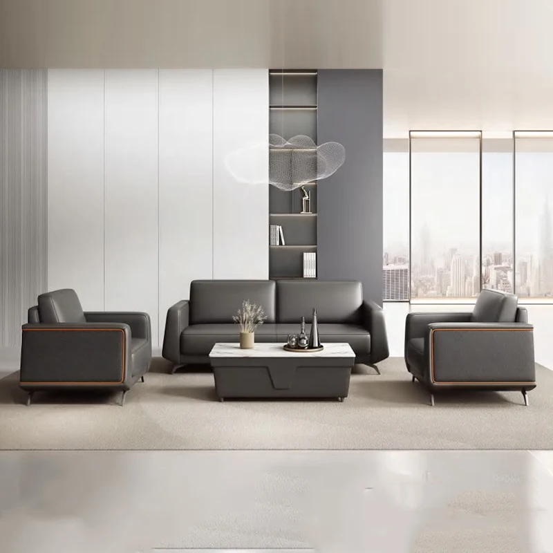 Modern New Luxury Leather Office Sofa Set with Tea Table for Business Reception Company Furniture Boss School Hotel Office Sofa
Modern New Luxury Leather Office Sofa Set with Tea Table for Business Reception Company Furniture Boss School Hotel Office Sofa