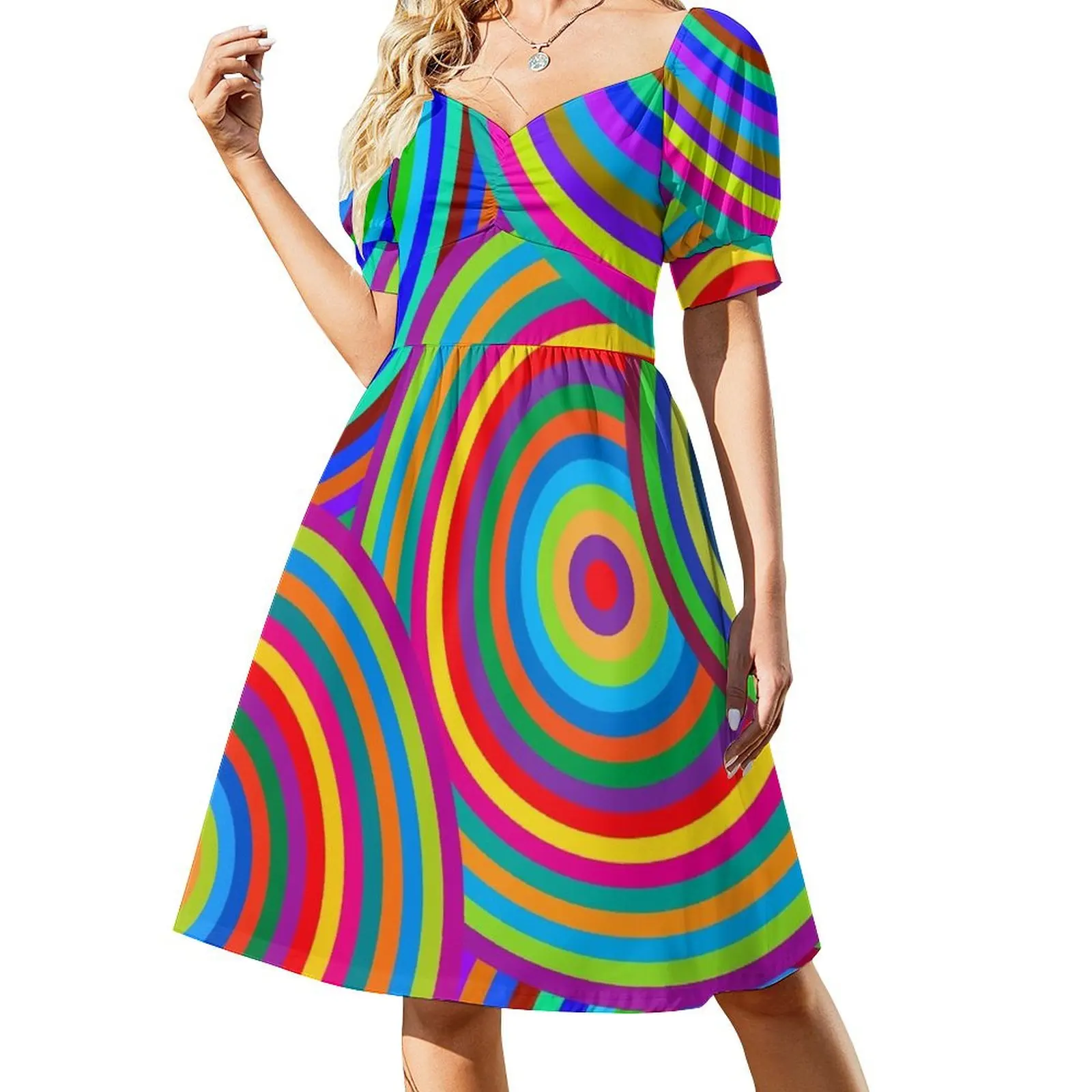 Concentric Vibrations Short Sleeved Dress women party dresses women formal occasion dresses Dress
Concentric Vibrations Short Sleeved Dress women party dresses women formal occasion dresses Dress